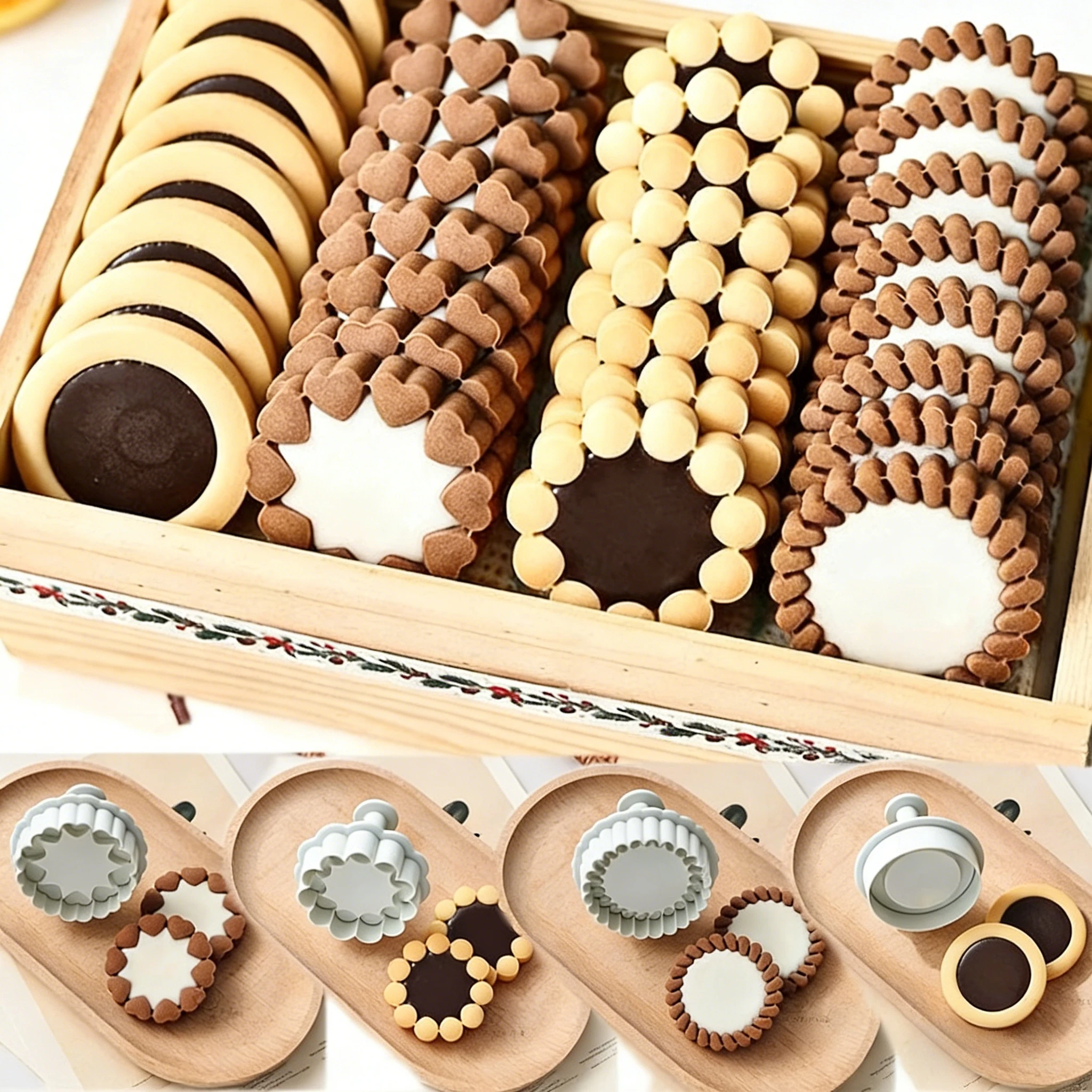 

Подарочная коробка с шоколадными печеньями к Дню святого Валентина и Дню рождения, 3D-форма для печенья, пресс-штамп для глазури, набор инструментов для выпечки и вырезания печенья