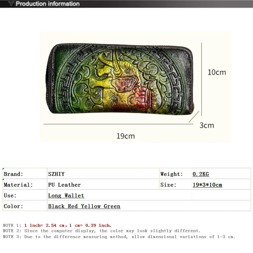 Vintage Ethnic Style Long Wallet Women Phone Pocket Luxurious Designer Handbag High-quality Auspicious 3D Relief New Wrist Bag