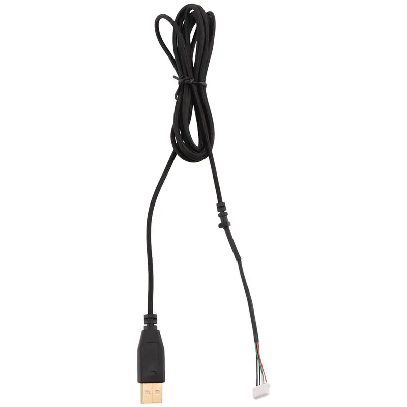 Cable USB AEE9 para ratón Razer Deathadder 2013 (aprox.) Mouse para juegos de repuesto, chapado en oro negro, 2,1 m, 5 cables, 5 pines