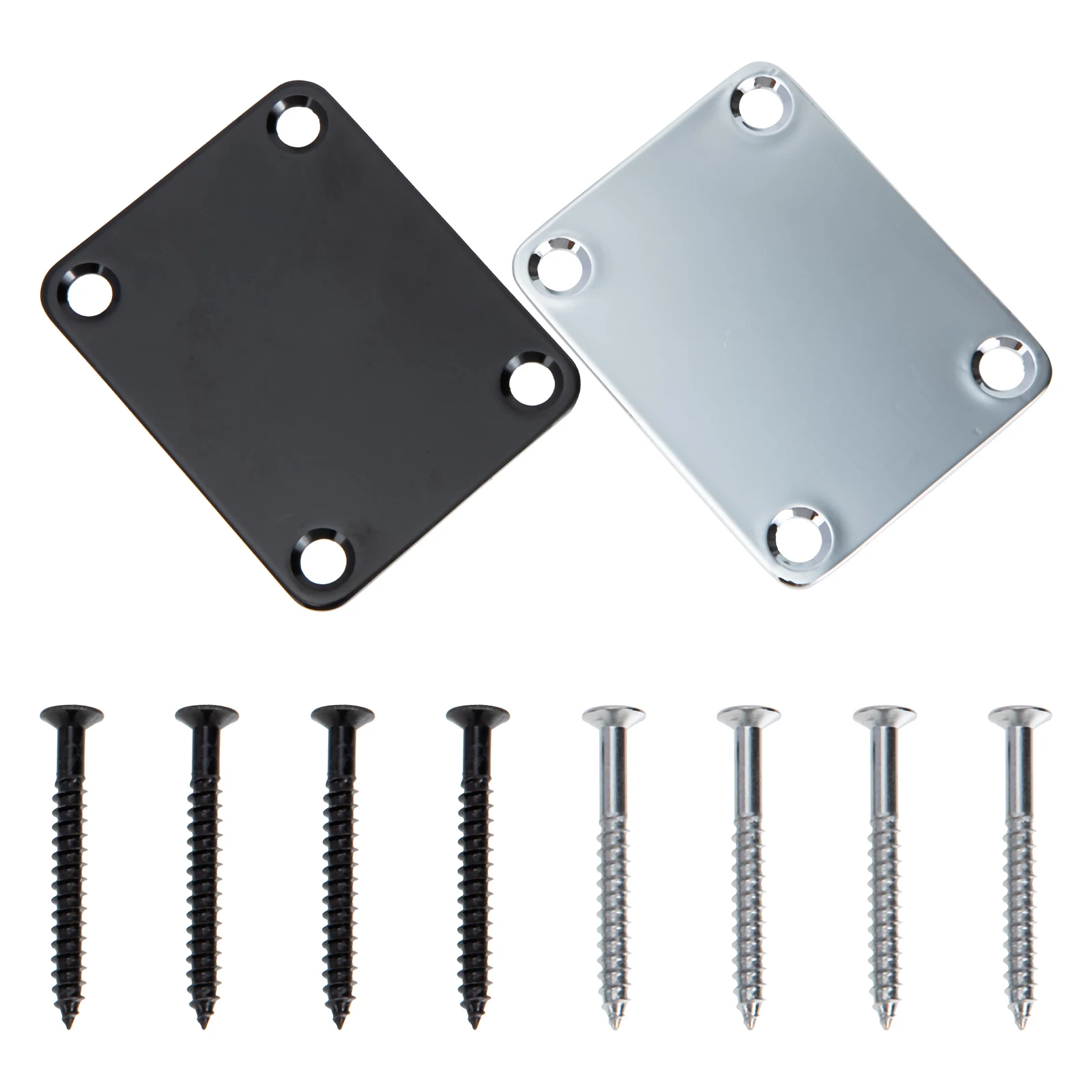 

4 Sets Electric Guitar Reinforcement Board Replacement Neck Plate Joint Connecting Mounting Back Tool Metal