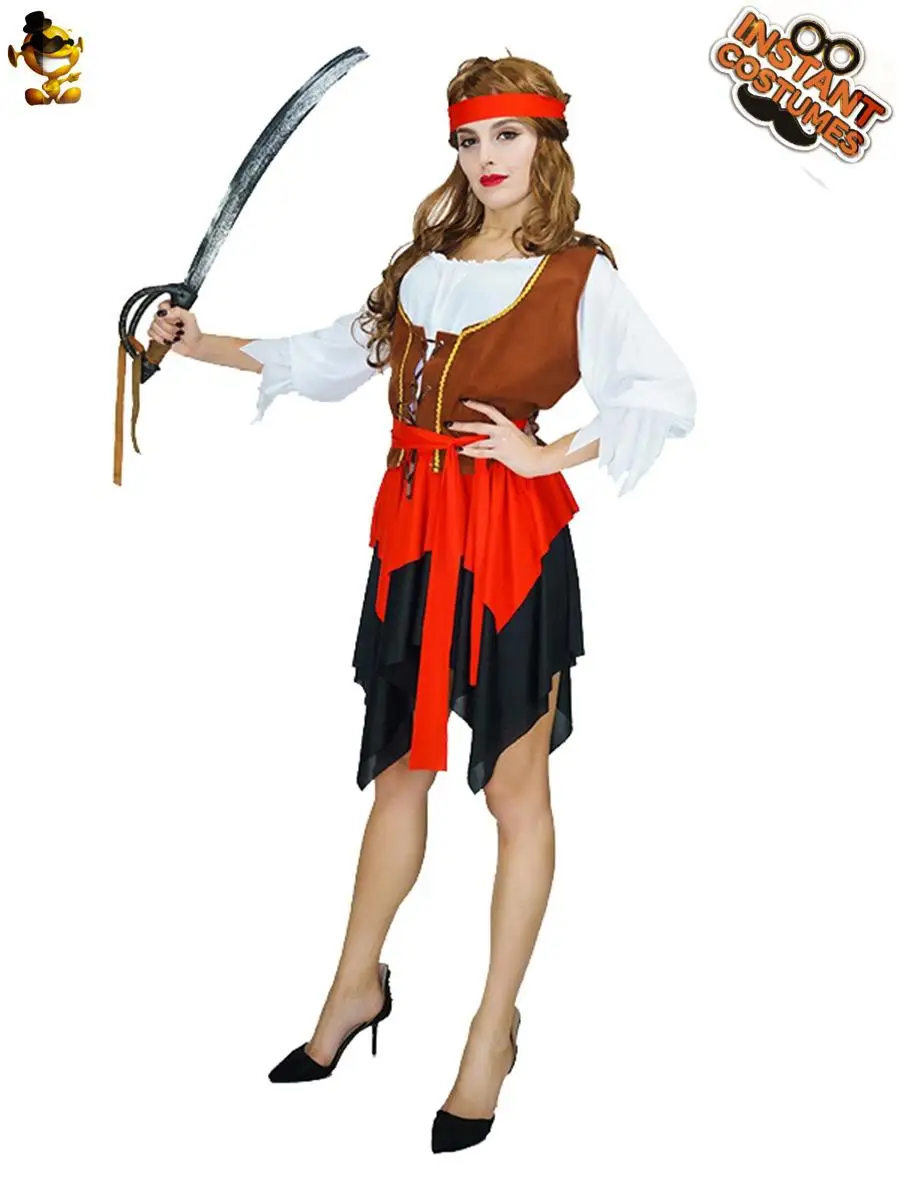 

Adult Women's Pirate loween Costume Par Dr eup Dance Par Clothes Faionable Ladies' Evening Gown