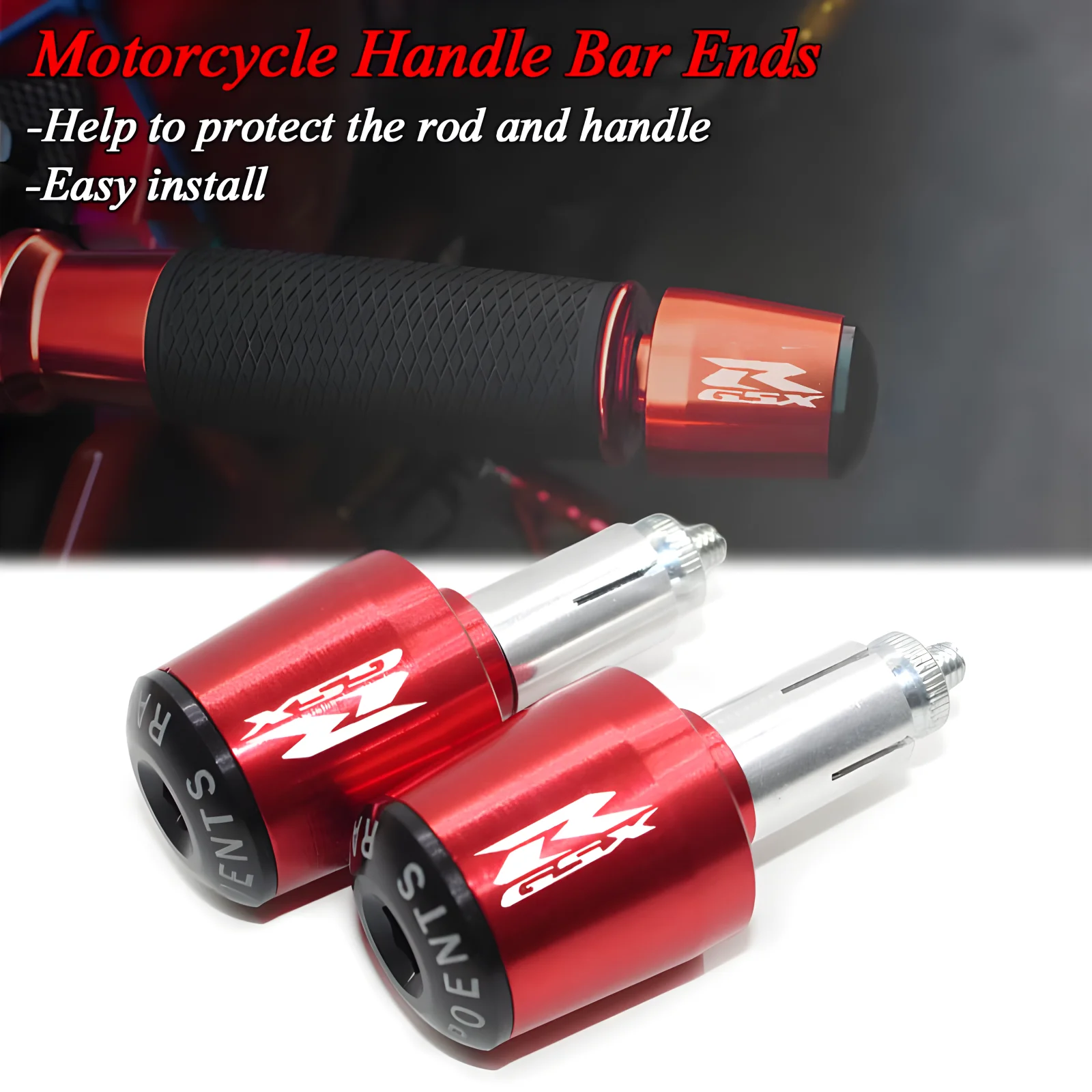 For Suzuki GSXR 600 750 1000 GSX-R 600 750 1000 250 125 150 Motorcycle Handle Bar Ends Plug Grips Handlebar Plug Caps