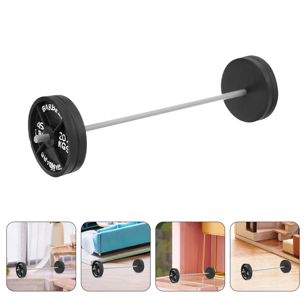 

2 Pcs Dollhouse Barbell Toys Kits Pool Dolls Accessories Rack Mini Other Metal Crafts