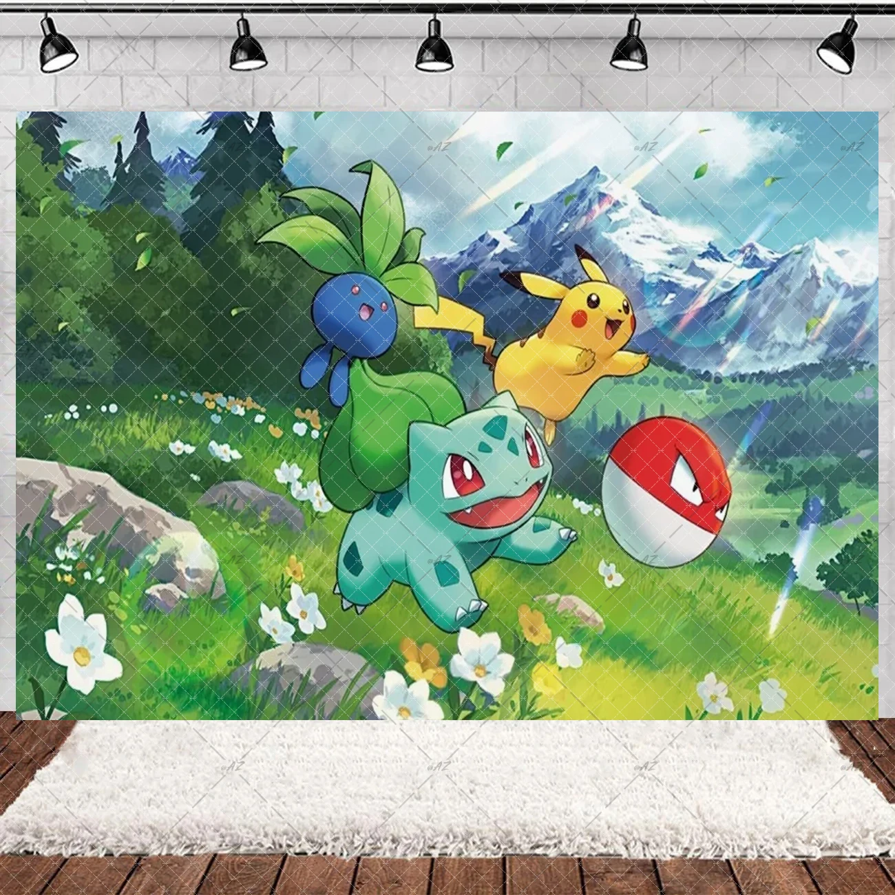 Pokémon Pikachu Pocket Monster Hintergrund, Geburtstagsparty-Dekoration, Hintergrundzubehör, Raum-Fotostudio-Requisiten, Banner, Kindergeschenke – Detail 6