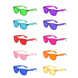 10 Pcs Pack Set Ultimate/Mental Color Therapy Mood Glasses,Light Relaxing Chakra Healing Glasses Light Therapy Colored Sunglasse