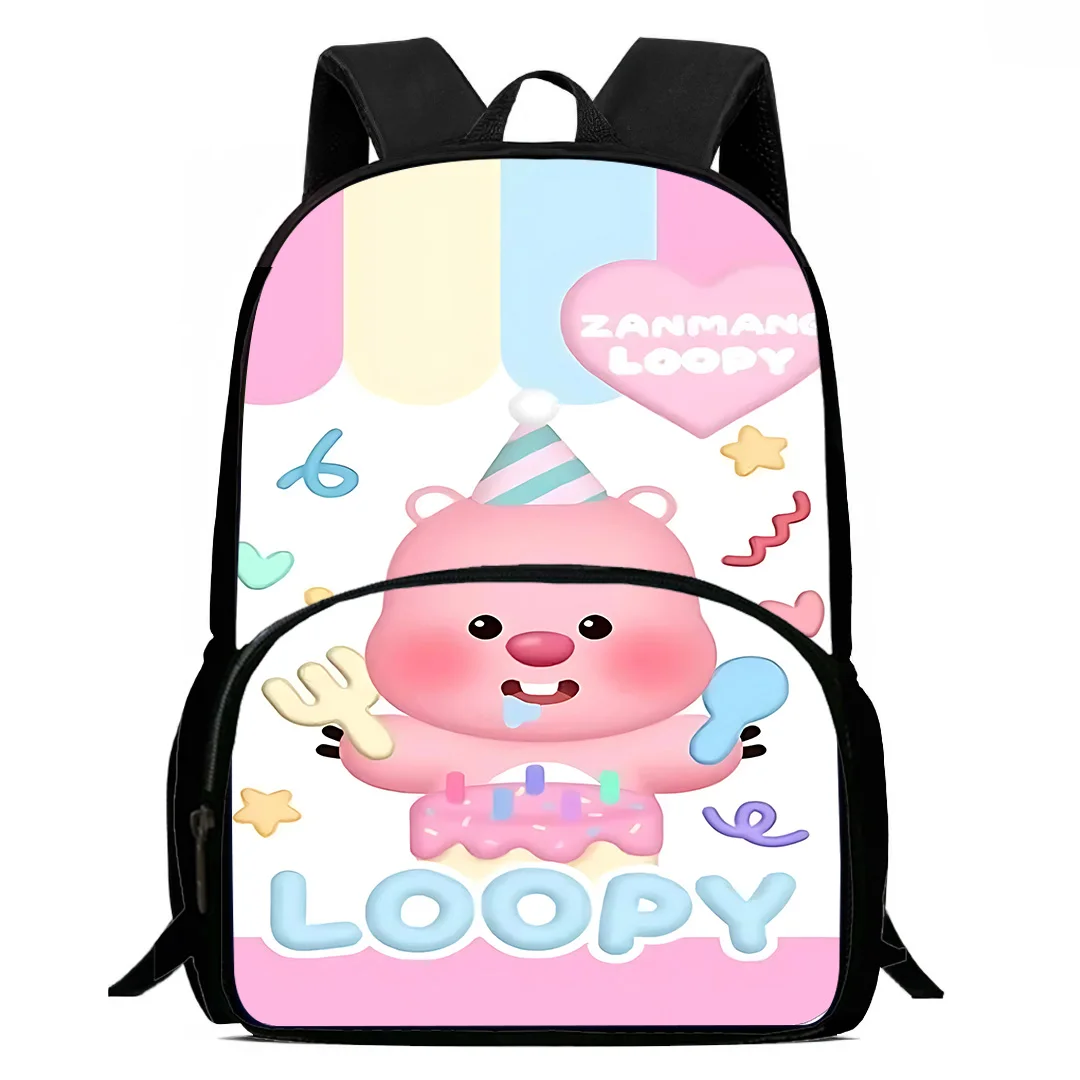 Cute Loopies Kids Backpacks Boys and Girls Student Birthday Gift Child School Bags Large Capacity Camping Durable Rucksack