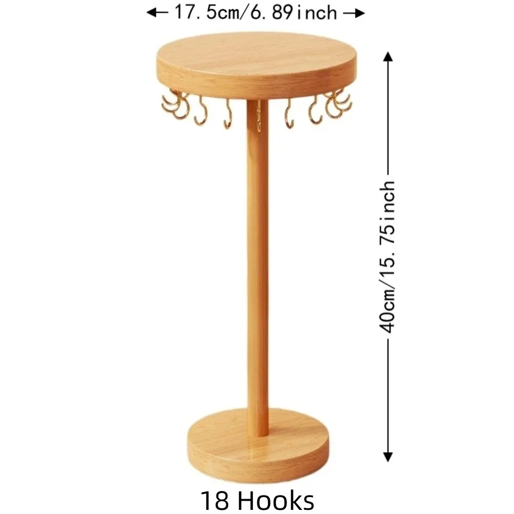 Round Calligraphy Brush Hanger Desktop Storage Traditional Writing Brush Organizer 12 / 18 Brushes Wood Color