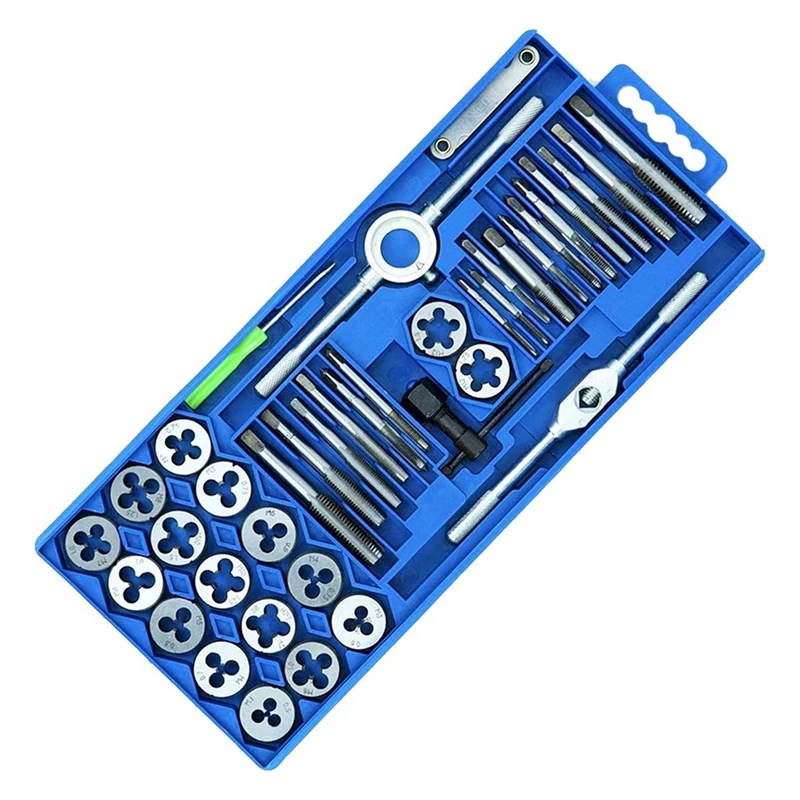 

Thread Cutting Kit 40Pcs Metric Tap Die Set With Plastic Shell Thread Cutting Kit (Small Frame) Injection Molding Easy To Use