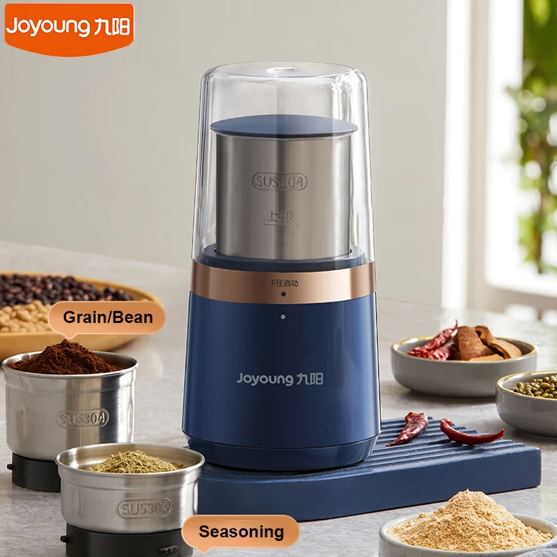 Электрическая мельница Joyoung, быстрая мельница, кофейные зерна, перец, приправа, порошок, шлифовальный станок для кухни, чашки из нержавеющей стали
