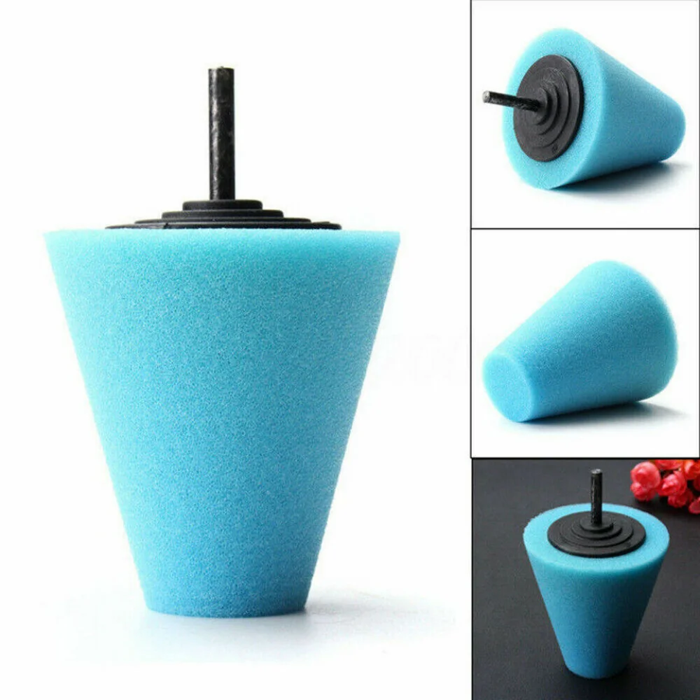 2pcs Car Hub Polishing Sponge Grinding Head Metal Plastic Grinding Conical Sponge Polishing Sponge Wheel