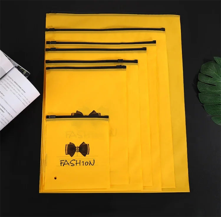 

50PCS EVA Zipper Clothing Yellow Bag DIY Garment T-shirt Travel Bra Underwear Home Office Supplies Wedding Gift Storage Pouches