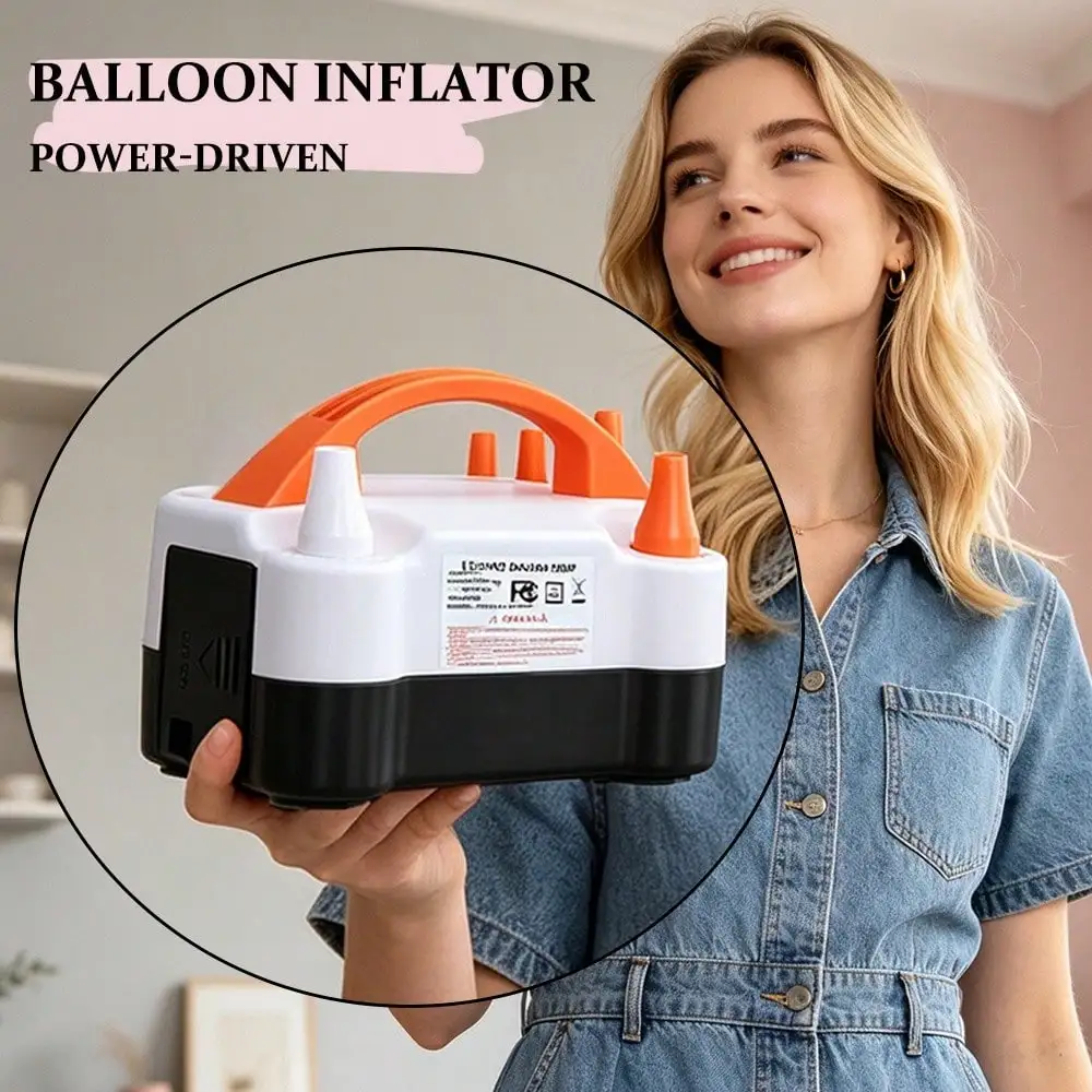 Electric Balloon Pump Inflator Portable Automatic Dual-Nozzle Balloon Blower Suitable For Birthdays And Weddings Balloon Party Decorations Halloween Essential