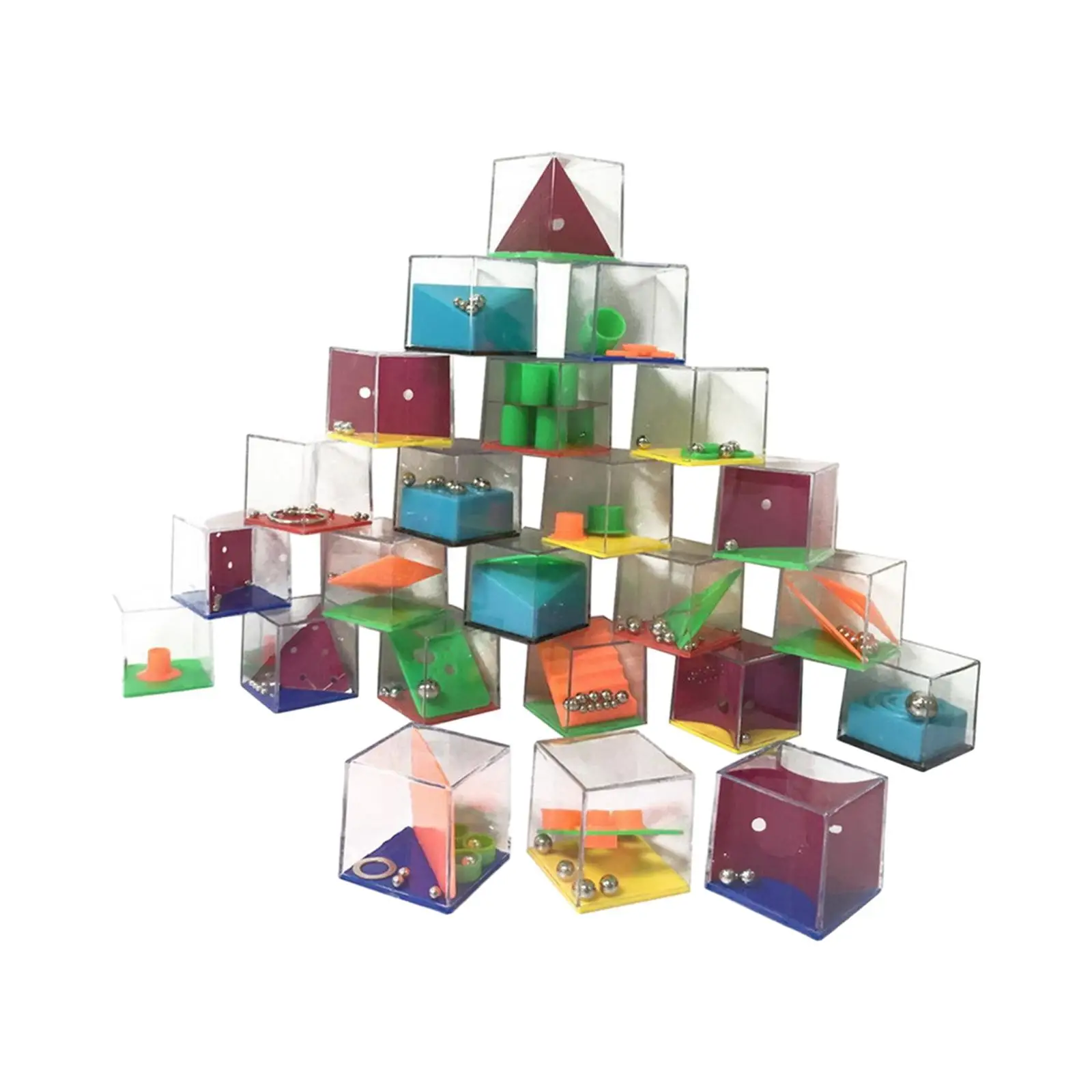 

24x Maze Game Puzzle Box Set Party Favor Stocking Stuffers Fidget Puzzle Box with Steel Balls Balance Game Box for Kids Adults