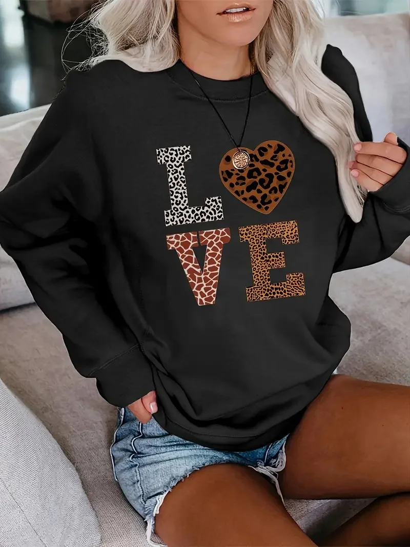 Hirsionsan Vintage Sweet Heart Print Sweatshirt Women Basic Hooded Ladies Soft Long Sleeve Cotton Pullovers Casual Tops 2023 Y2k