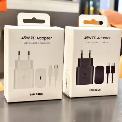 Samsung 45W PD Charger Super Fast Charging For Galaxy S25 Ultra Plus S24 S23 S22 A56 A55 A36 EU Adapter 5A Type C Cable