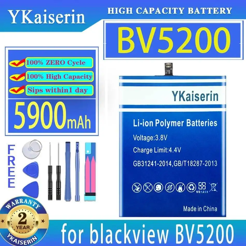 

BV5200 Li616077phtt Mobile Phone Battery For Blackview Long Lasting 5900Mah