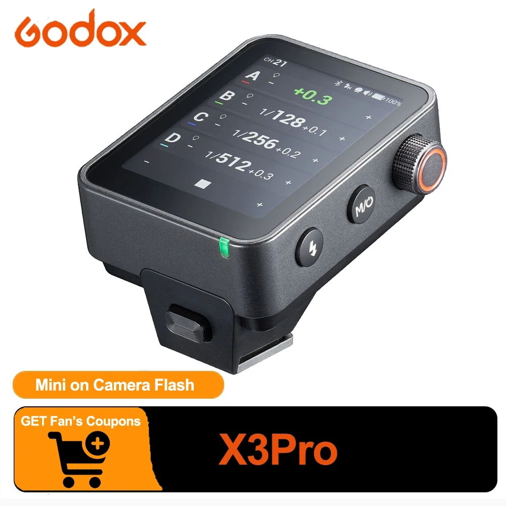 Godox X3Pro TTL 2.4G Wireles Flash Trigger Bluetooth&APP Control Compatible with Canon Sony Fuji Nikon for Photography Studio
