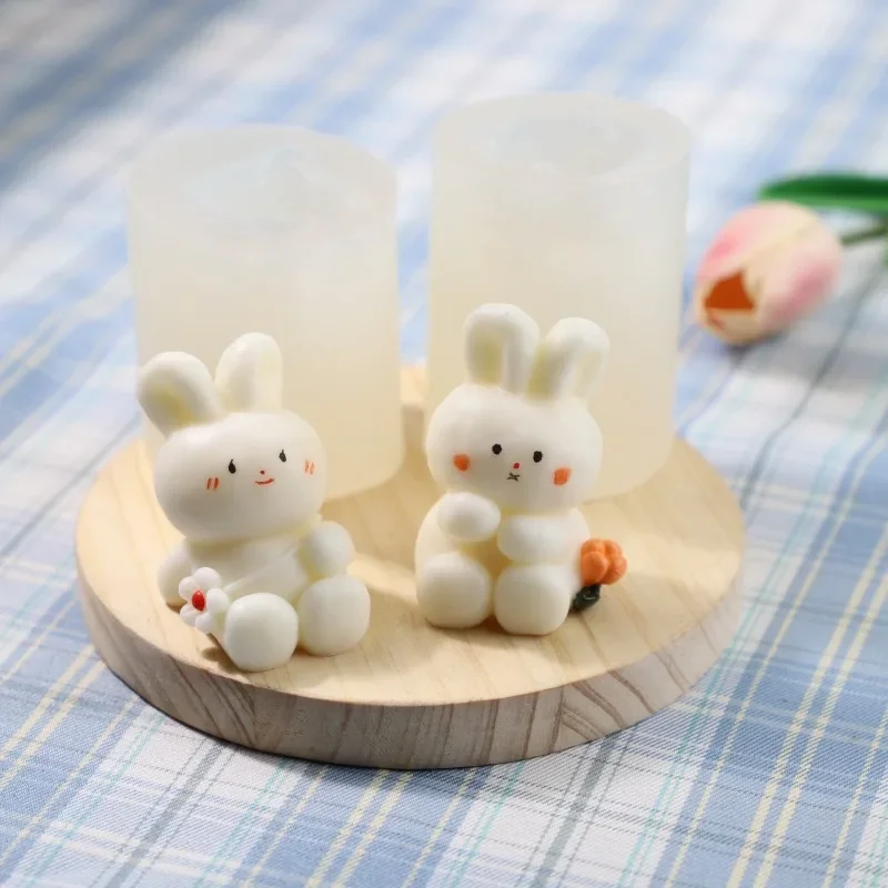 

Cartoon Rabbit Scented Candle Silicone Mold Chocolate Mousse Cake Baking DIY Diffuser Plaster Mold Cake Decoration Accessories