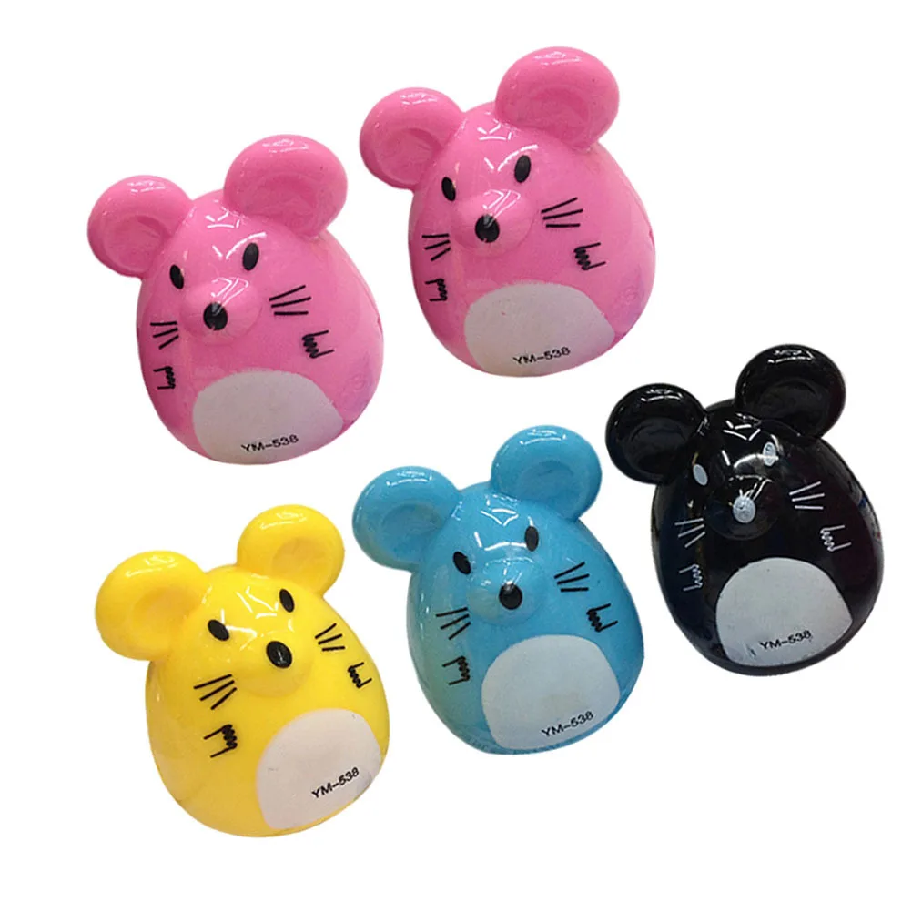 

5Pcs Creative Mouse Pencil Sharpener Mini Stationery Supplies for School Home Office Student Manual Plastic Sharpener