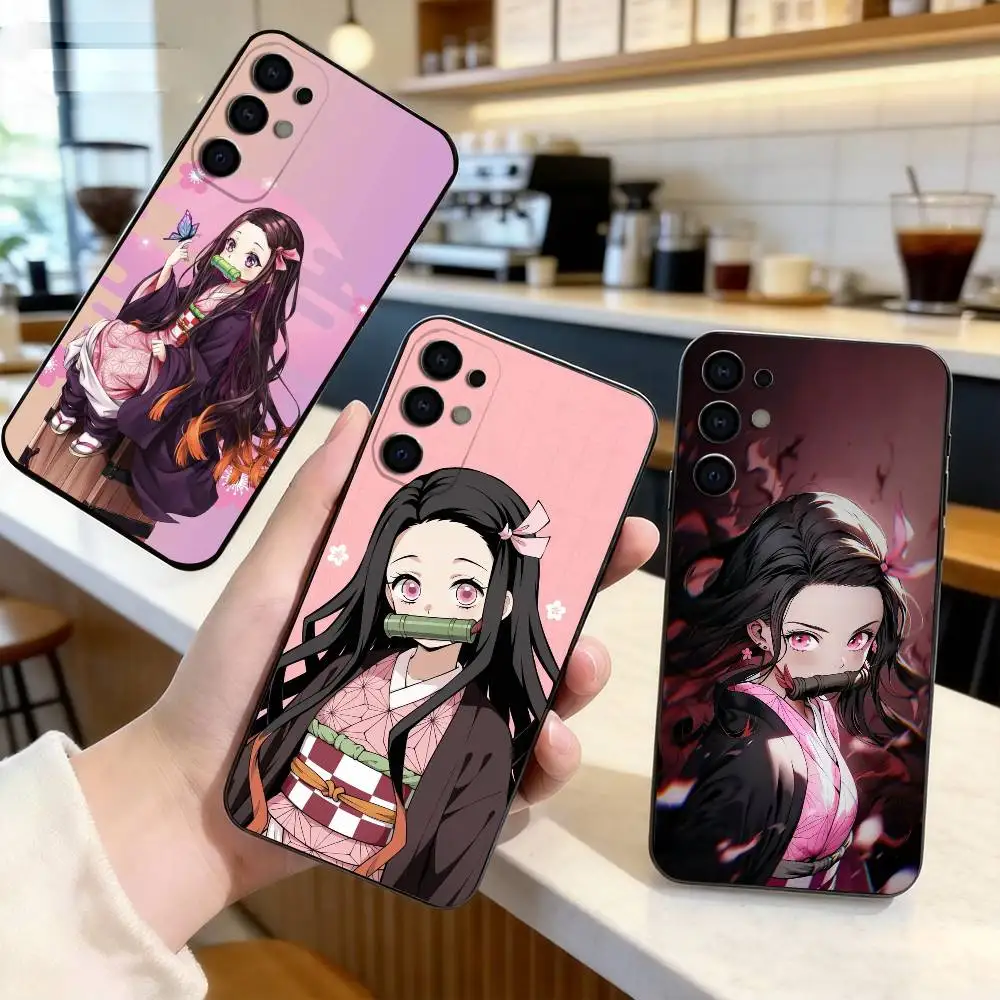 Demon Nezuko  Phone Case Black Silicone Soft For Samsung S25,S24,S21,S22,S23,S30,Ultra,S20,Lite
