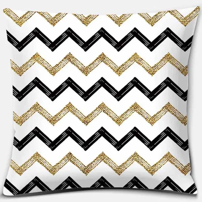 Black Geometric Printing Pillowcase Home Decoration Car Sofa Cushion Cover