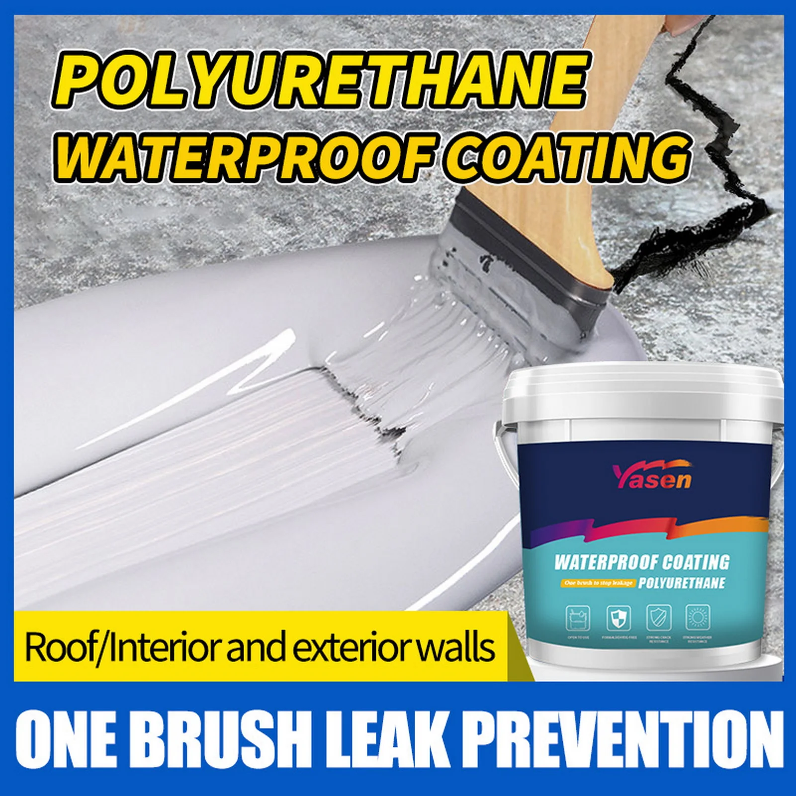 300g/600g Waterproof Coating Exterior Wall Roof Binding Repair Coating Brush-on Polyurethane Sealant For Exterior Walls Concrete