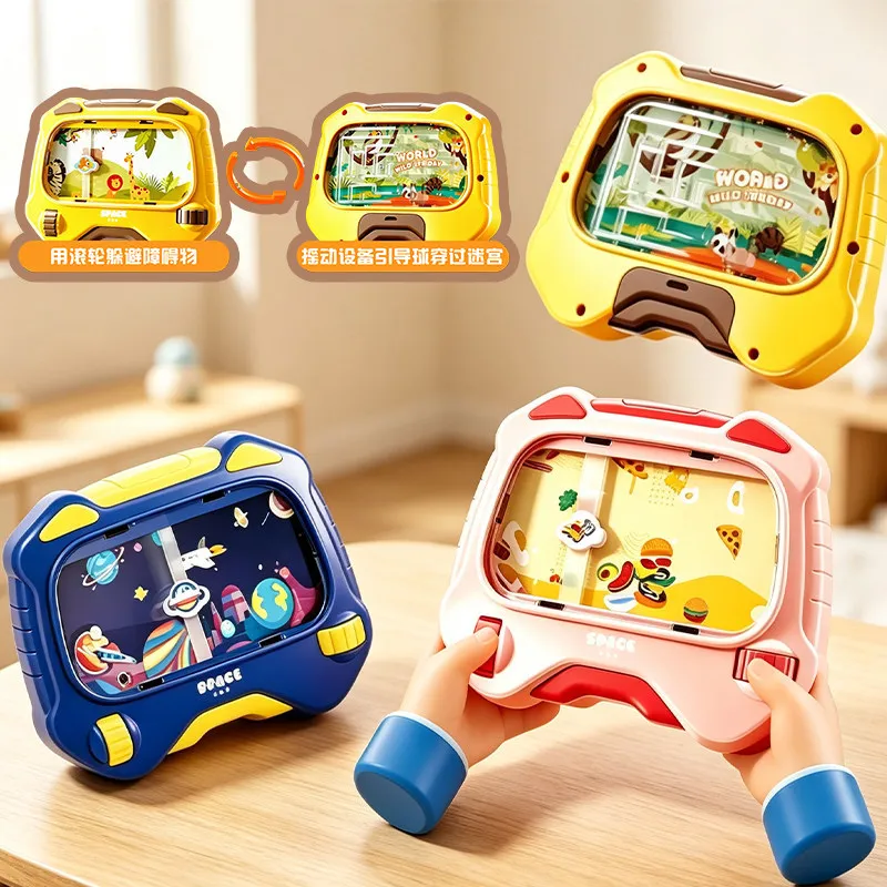 2 In 1 Handheld Maze Ball Game Stress Relief Fidget Toy Obstacle Avoidance Challenge Game Kids Focus Concentration Training Toy