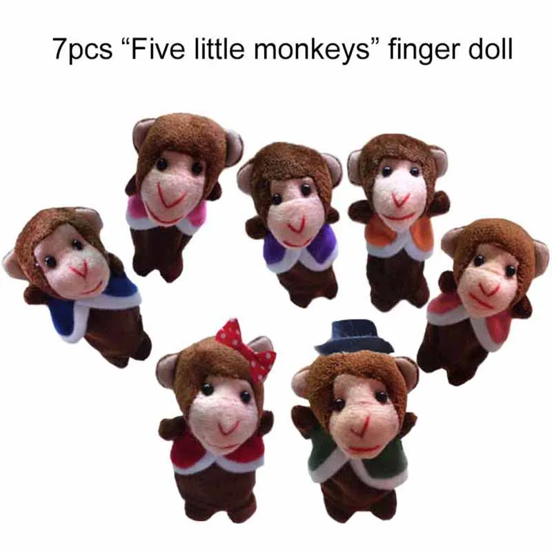 Kinderen Vingerpop Knuffel Cartoon Varkentje Aap Fabel Verhaal Rollenspel Educatief Speelgoed Handpop voor Kinderen TMZ