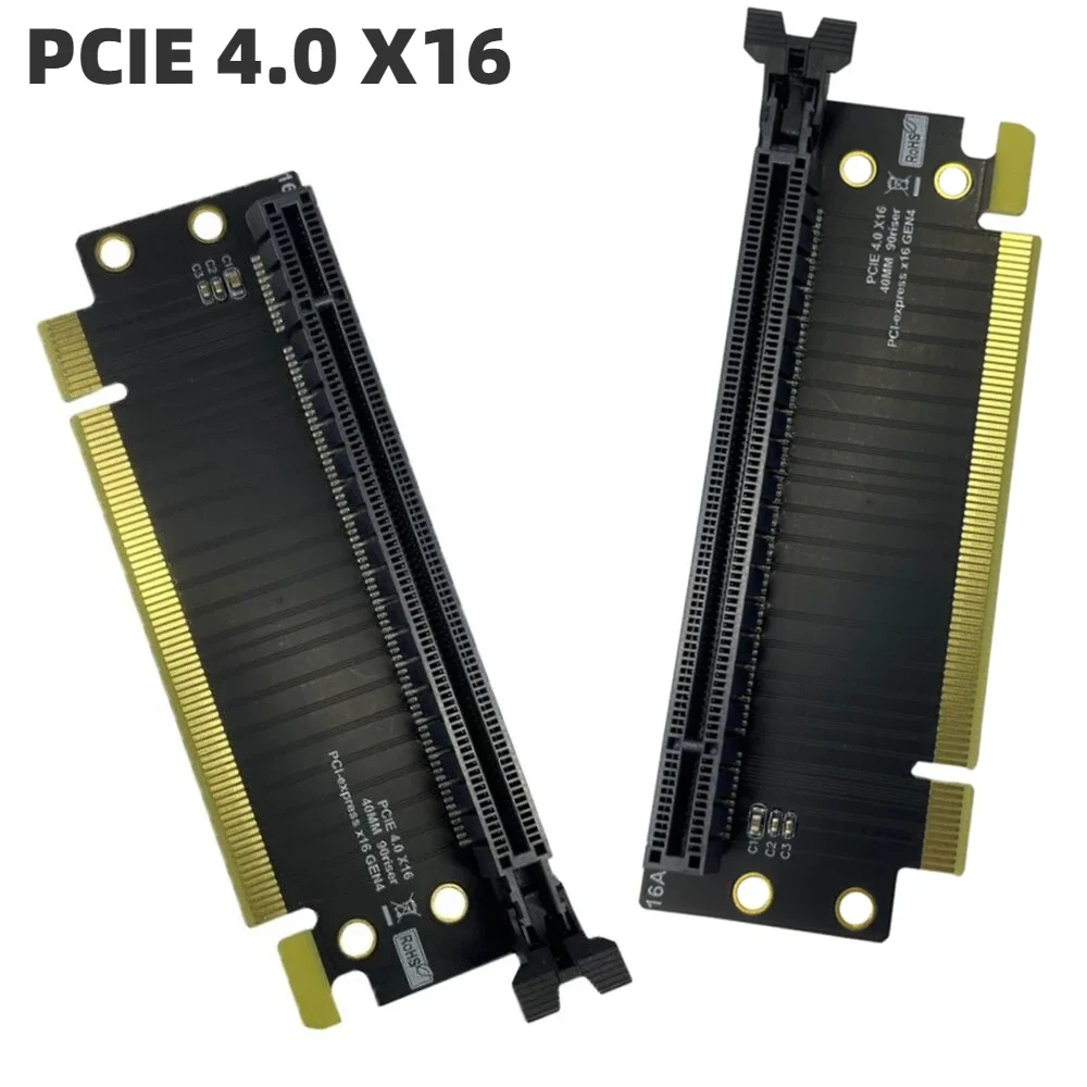 PCIE 4.0 X16 Riser Card 90 Degree Turn Angled PCB Board Converter PCI Express 16x Graphics Video Card GPU Expansion Gen4 Adapter