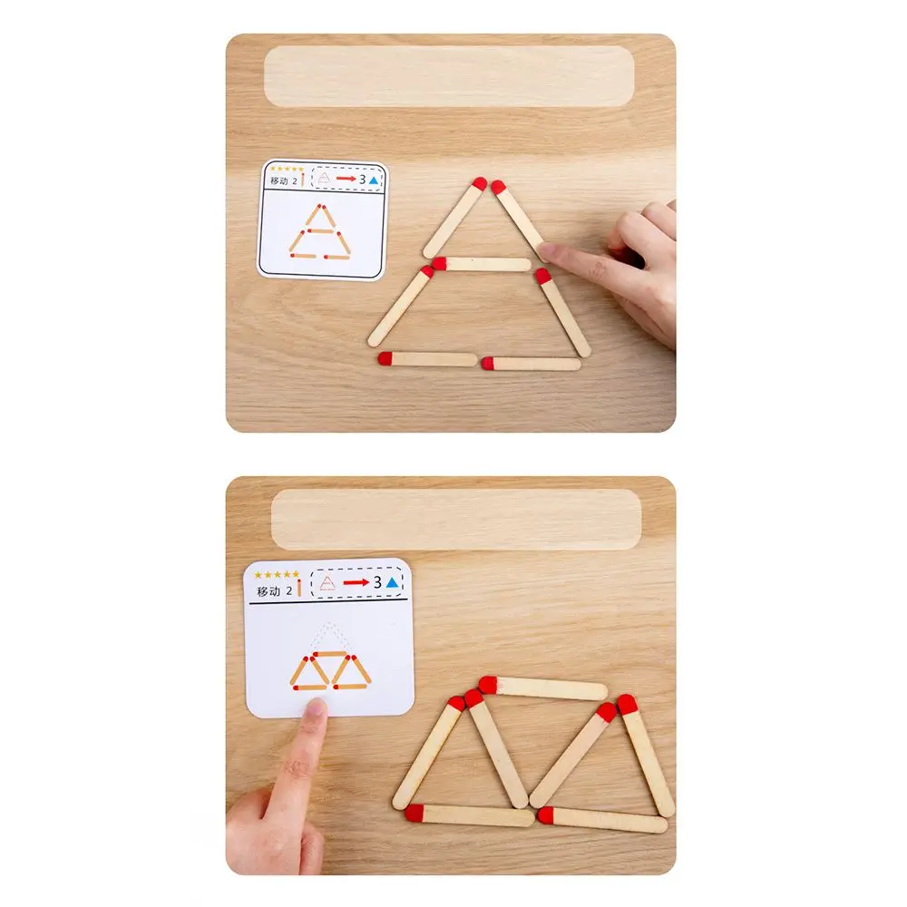 Montessori  Learning Logic Training  Matches Puzzle Geometry Board Wooden