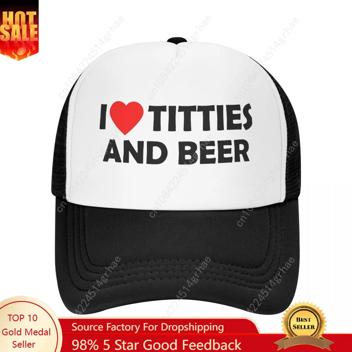 

Men Women I Love Titties And Beer Trucker Cap Outdoor Mesh Baseball Caps Snapback Humor Hat Adjustable Racing Cap High Quality