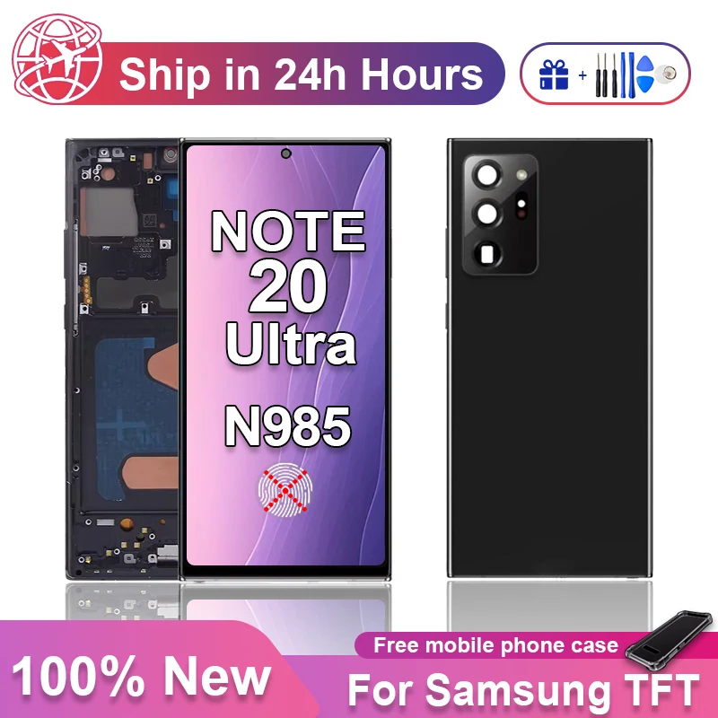 

For N20ultra TFT LCD For Samsung Galaxy N20 Ultra 5G N985 N986 Touch Screen N985F N986B Display Digital Replacement With Frame