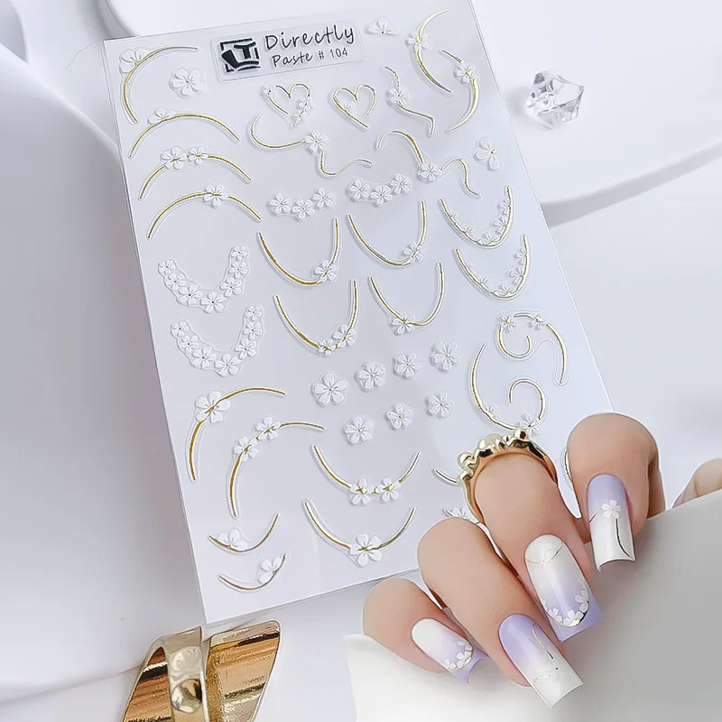 Autocollant pour ongles feuille d'érable noir et or, 1 pièce, curseur adhésif de conception Simple, fournitures de décalcomanies de décoration pour Nail Art