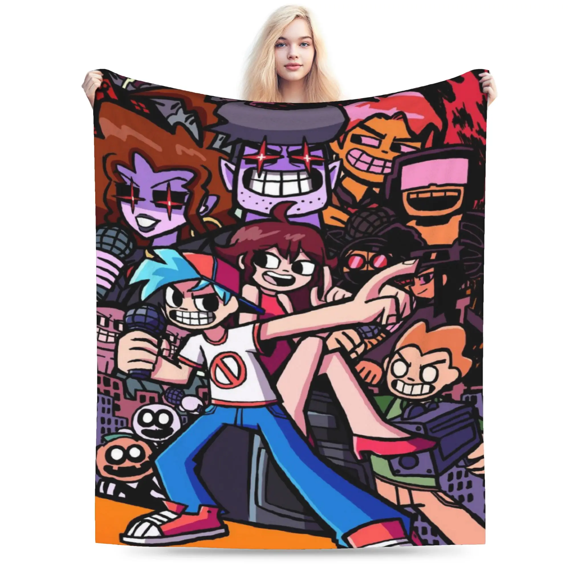 

Одеяла Friday Night Funkin, фланелевые многофункциональные ультрамягкие пледы для дивана-кровати