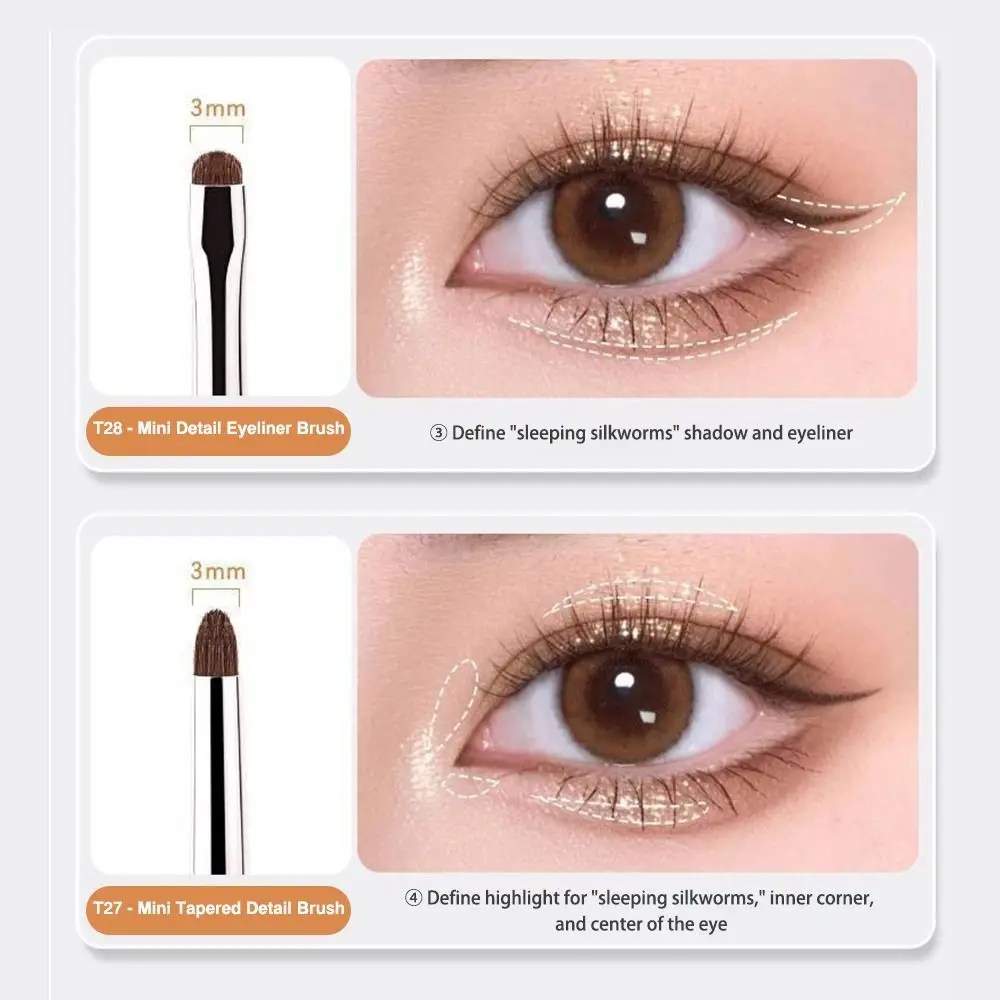 Brocha de maquillaje de ojos de pelo suave a la moda, mango de plástico, brocha profesional para detalles de ojos, brochas y herramientas de maquillaje para mujeres