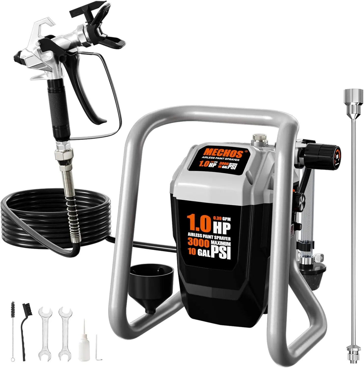 ^For Airless Paint Sprayer - High Efficiency Thinning-Free Electric Spray Gun with Brass Nozzles & Extension Rod, Minimal Oversp