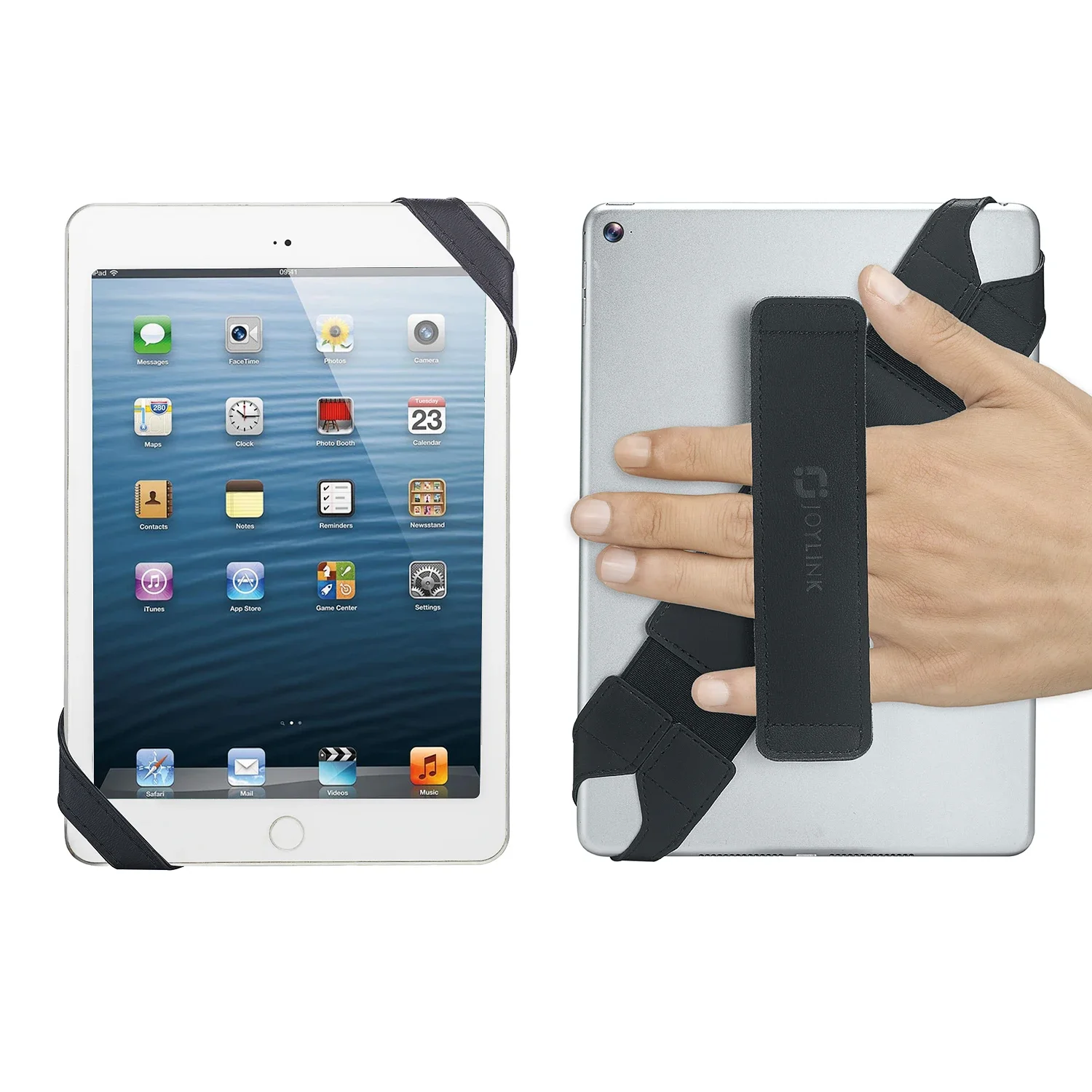 Imagem -01 - Tablet Suporte Suporte para Ipad 360 Graus Giratória Alça de Mão Genérica Punho de Couro com Cinto Elástico Joylink 9.7 10.5 tablet suporte suporte para ipad 360 graus giratoria alca de mao generica punho de couro com cinto elastico joylink 97 105 01