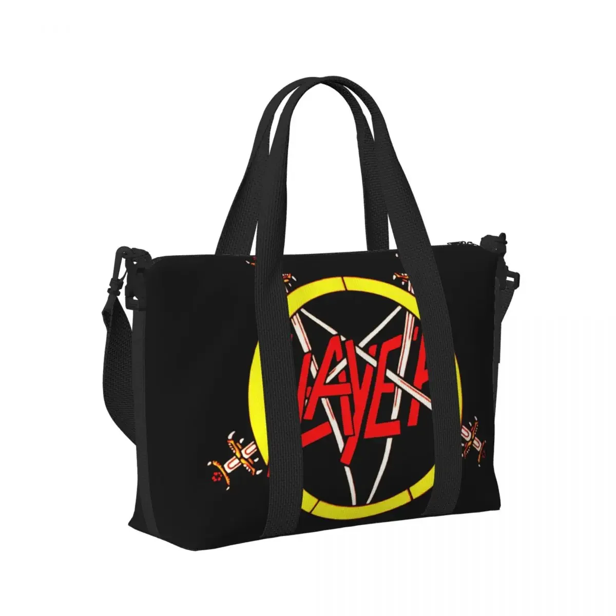 カスタム S-slayers ロゴトートバッグ女性大容量ヘビーメタルロックジムビーチショルダートラベルバッグ