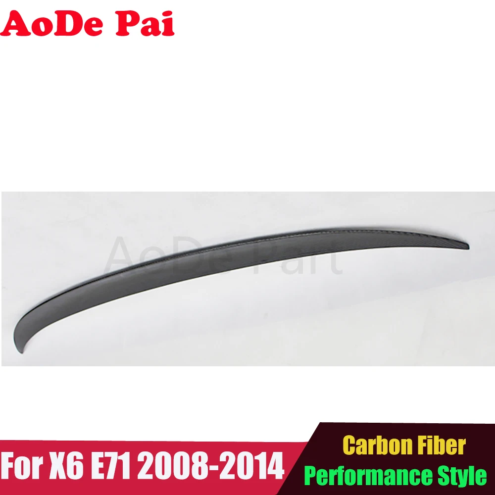 Real Carbon Fiber Spoiler for BMW X6 E71 2008-2014 xDrive50i xDrive35i P Style Rear Ducktail Boot Lip