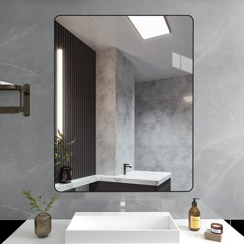 Espejo de baño Rectangular, Espejo de baño autoadhesivo, diseño estético, Espejo Cuerpo Entero, decoración de habitación CC50BM