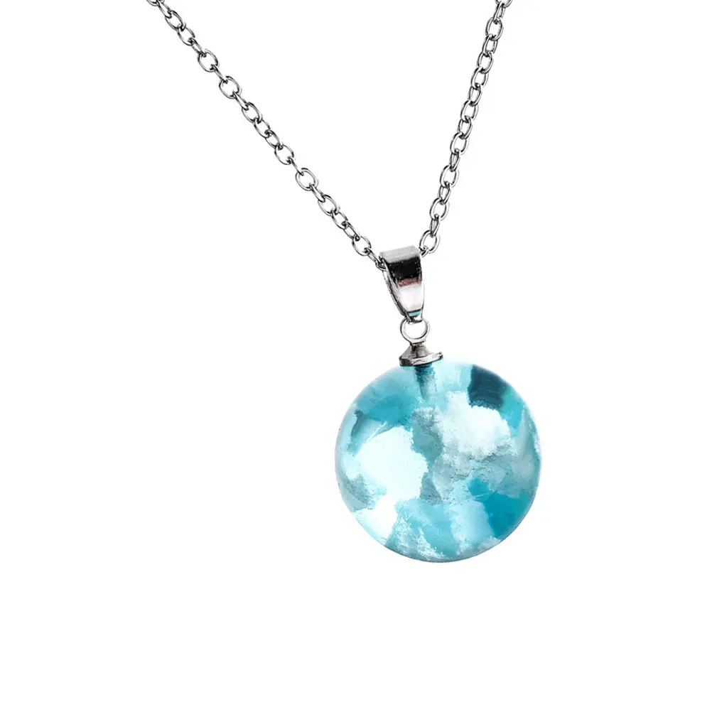 

Simple Resin Necklace Durable Ball Pendant Chain Jewelry for Women Girls Elegant Party Gift Decor Resin Ball Necklace