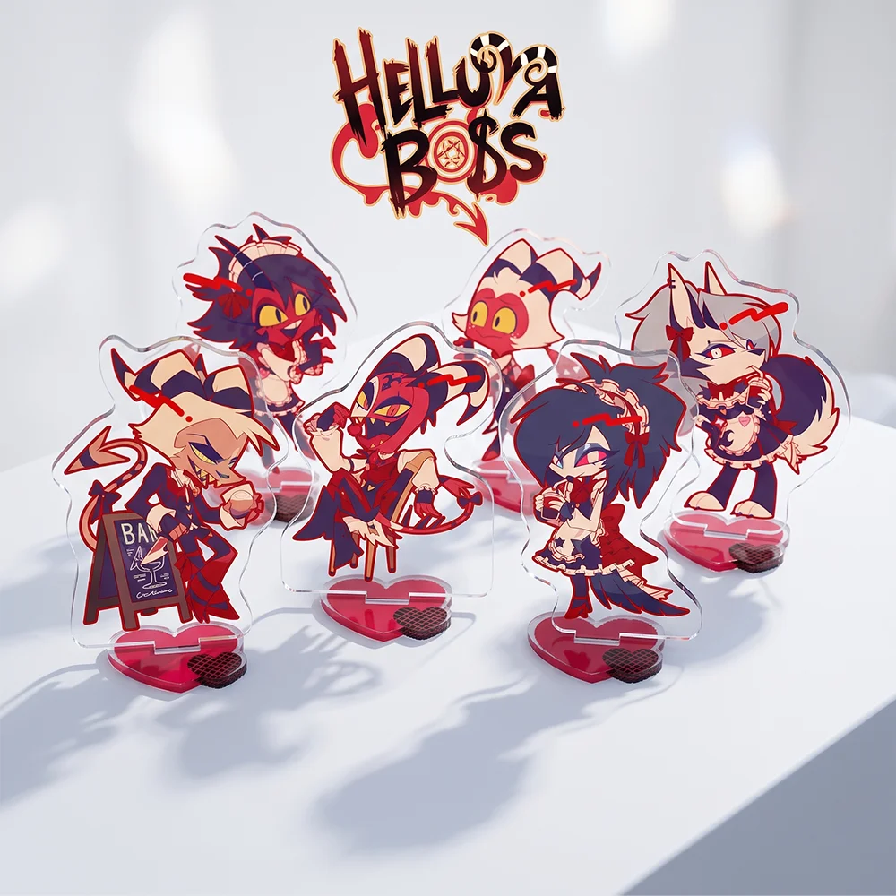 Helluva Boss Hazbin Hotel Loona Fizzarolli Stolas Blitzo 10CM Cute Anime Acrylic Stand Keychain Room Decoration Desk Decor Gifts