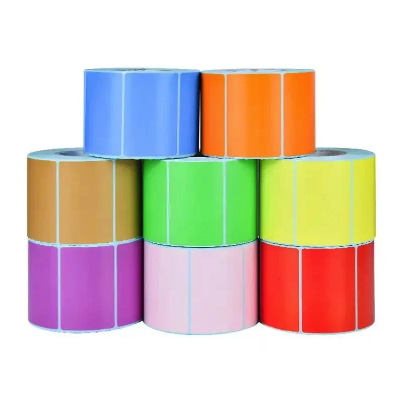 ورق ملصقات حراري ذاتي اللصق بني ثلاثي المقاوم 40x30 20 50 60 70 80 90 ملصقات تصنيف ورق طباعة الباركود الملون #5