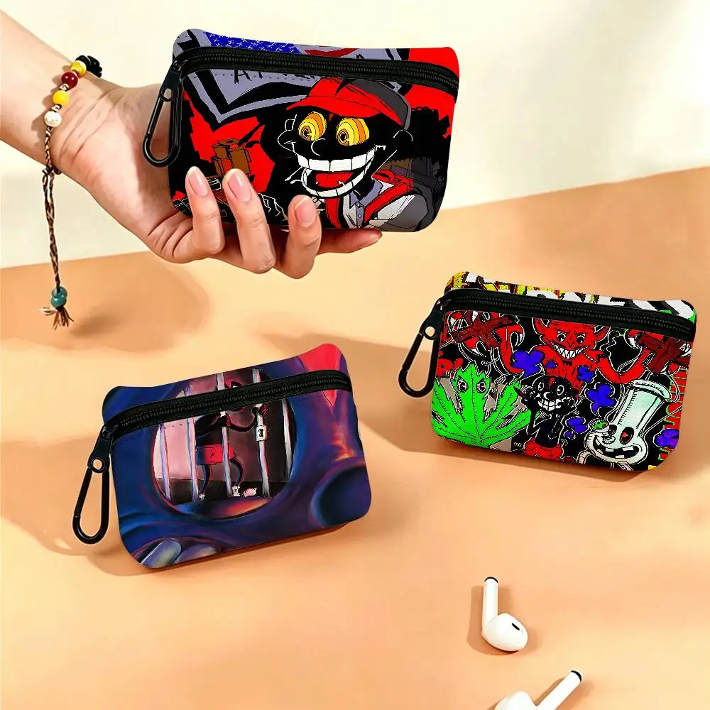 Rapper L-Lil D-Darkie Oxford Fabric Mini Coin Wallet Smooth Zipper Hanging Design Multi-use Small Storage Bag For Travel