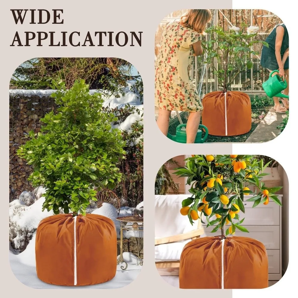 

Oxford Cloth Winter Plant Cover Reusable With Zipper Anti-Freezing Bag Waterproof Thermal Protection Pot Cover Shrub Protection