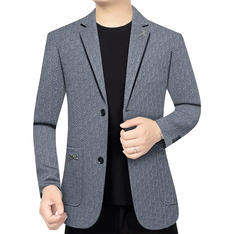 New Spring Men Luxurious Black Blazers Jackets Man Formal Wear Business Casual Suit Coats Quality Male Blazers Men\'s Clothing 4X