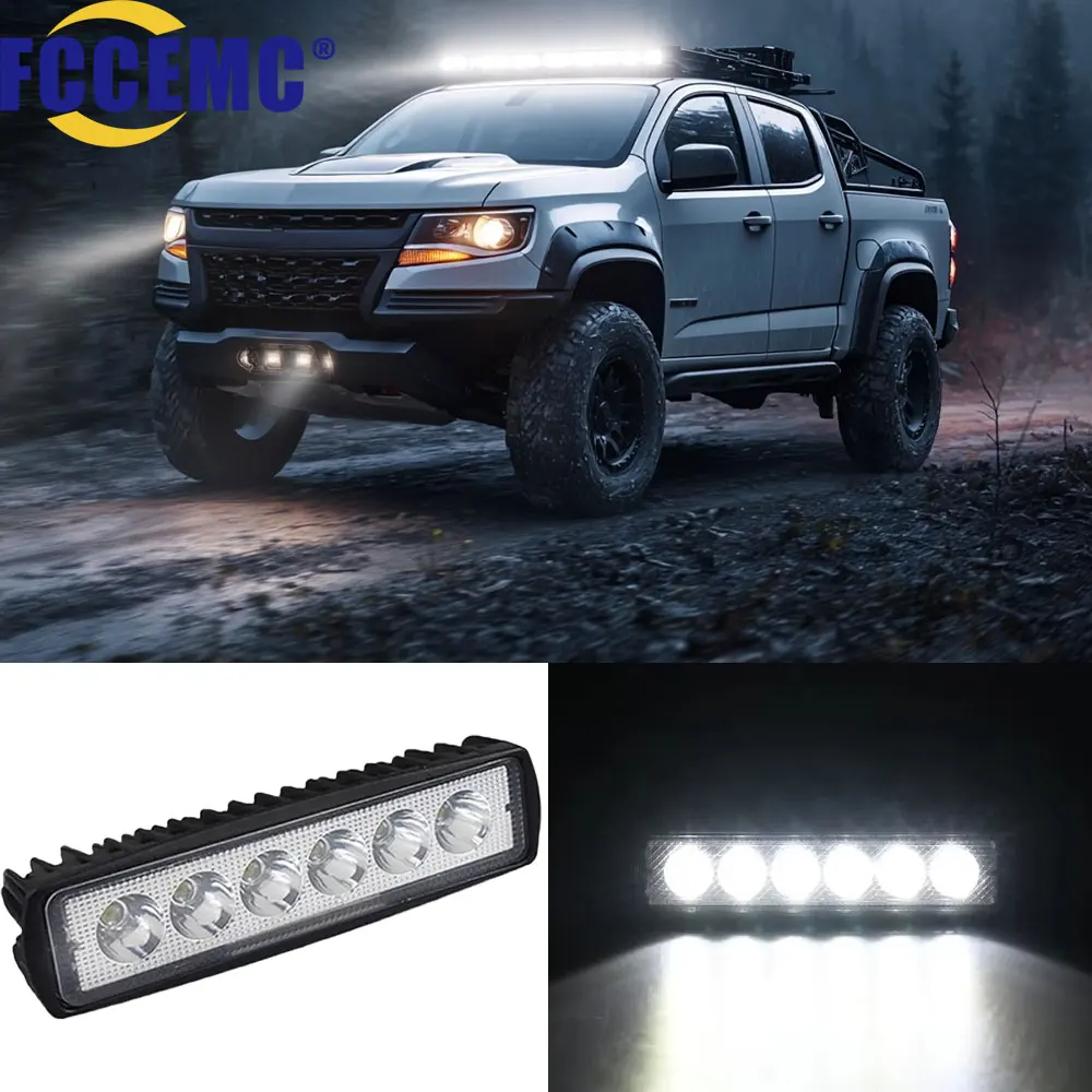 6 LED Super Bright Car Spotlight Driving Fog Lamp 12V Auto Work Light Bar Night Lighting For Motorcycle Offroad 4x4 SUV ATV