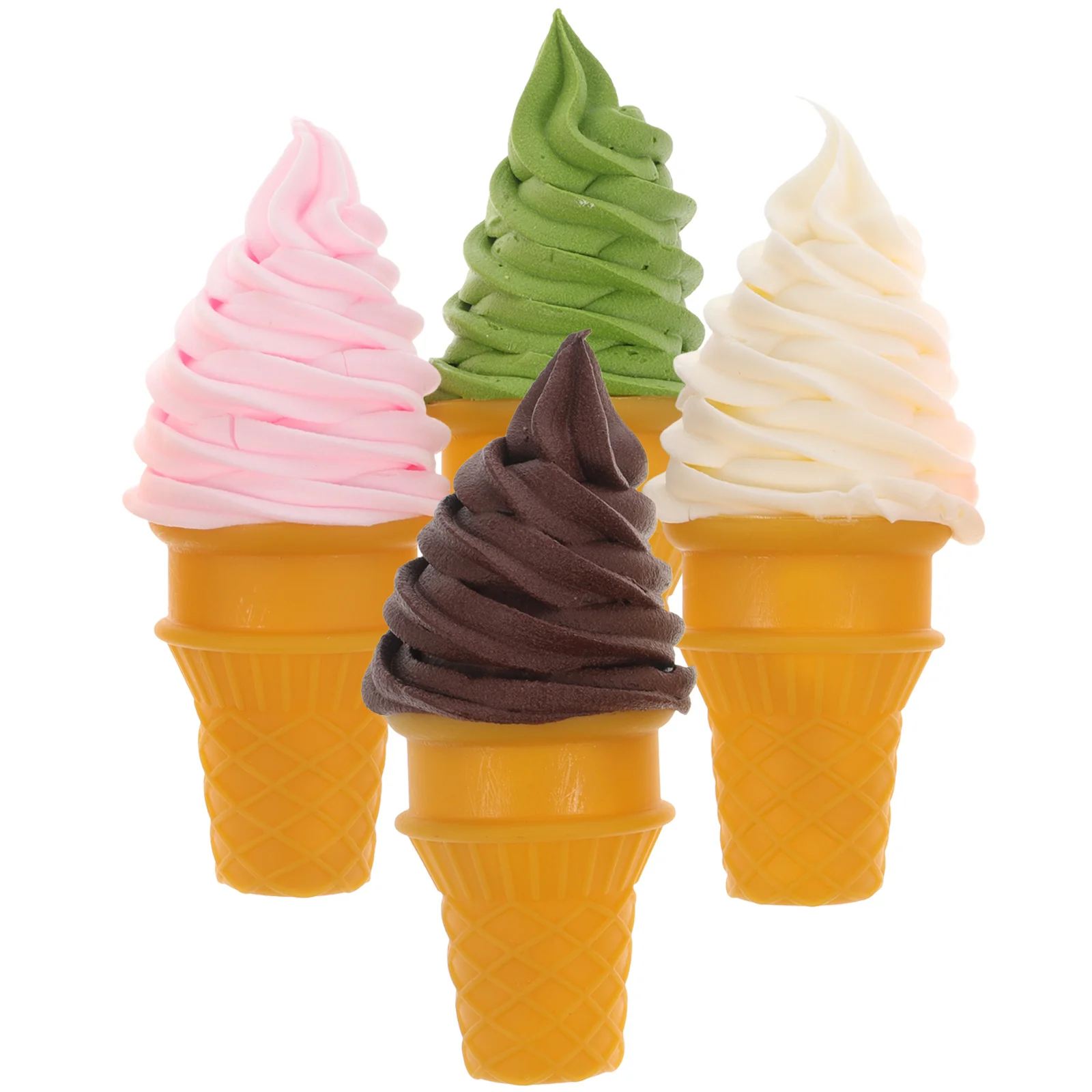 4 Pcs Simulation Ice Cream Simulated Multi-function Model Food Early Education Toy Fake Decorative Pvc Lifelike