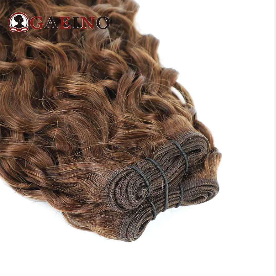 Onda de água extensão do cabelo humano trama para as mulheres, Remy cabelo encaracolado, costurar, trama dupla, loira suja, #4