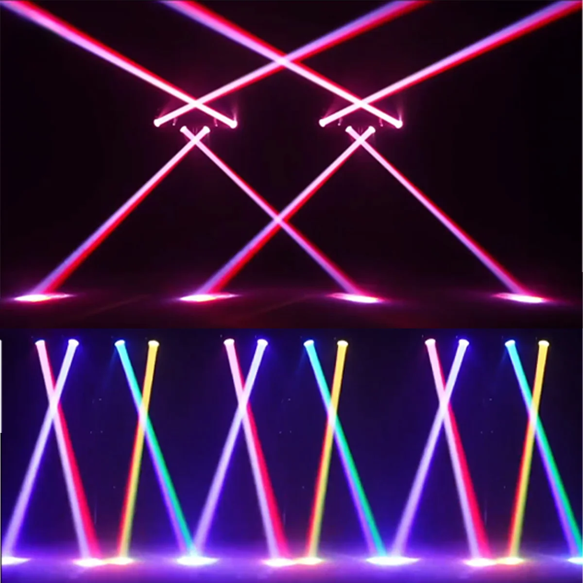 180W 4 Head Moving Head RGBW Strobe Lamp DMX512 Voice Control for DJ  Show Party Bar Event
